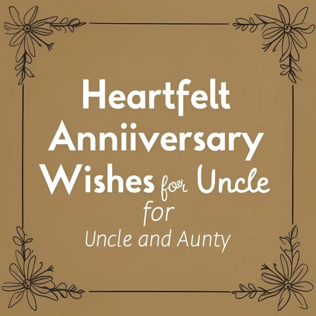 Heartfelt Anniversary Wishes for Uncle and Aunty