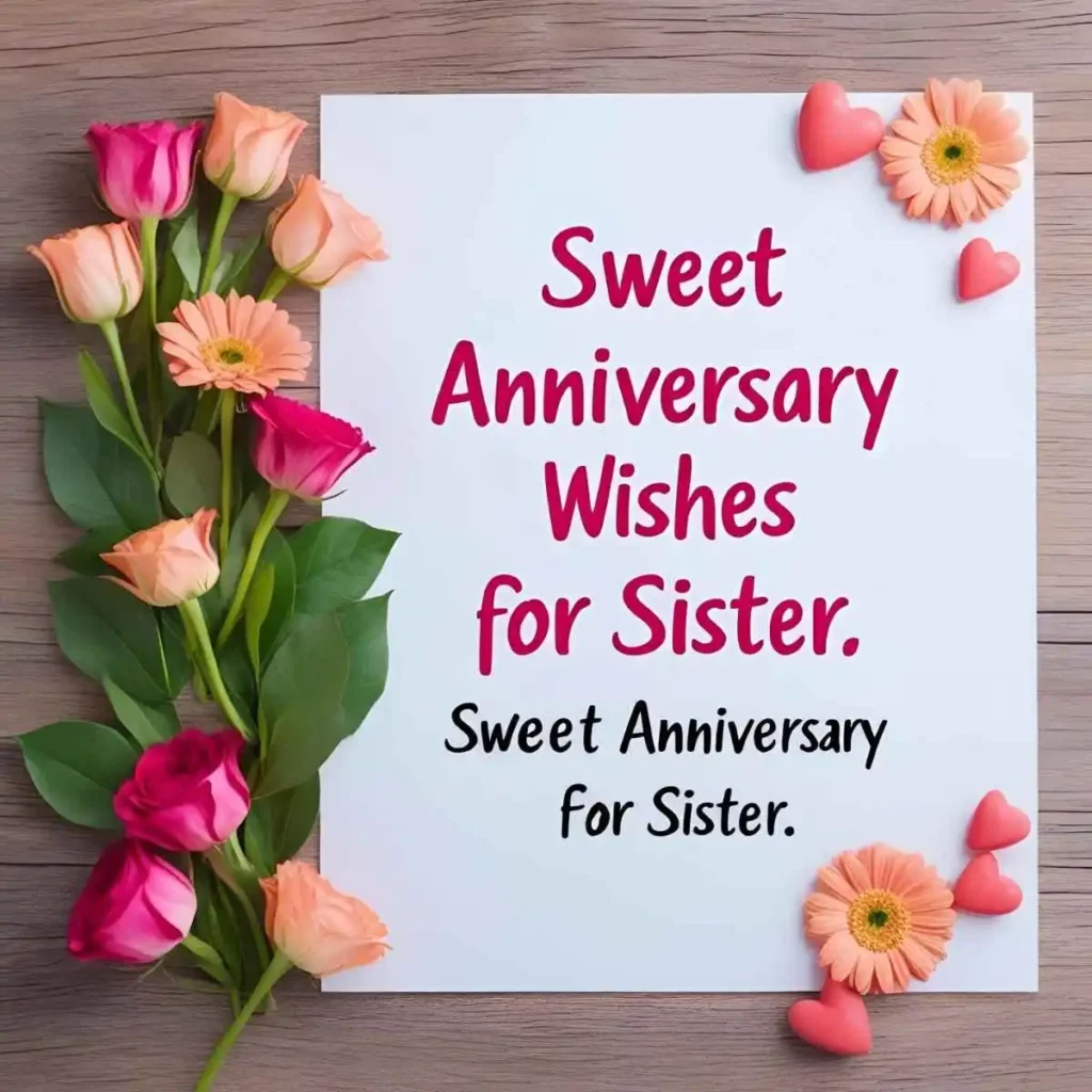 Sweet Anniversary Wishes for Sister