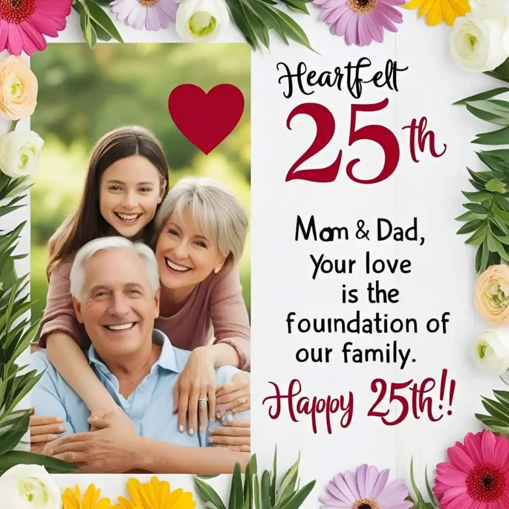 Heartfelt 25th Anniversary Wishes for Parents