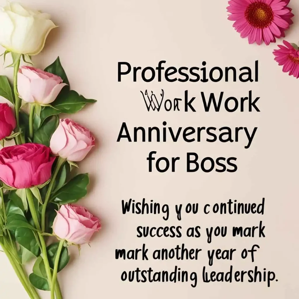 Professional Work Anniversary Wishes for Boss