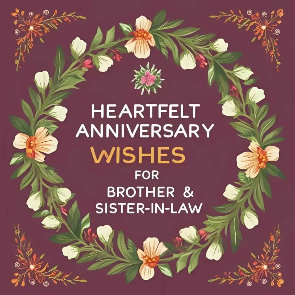 Heartfelt Anniversary Wishes for Brother & Sister-in-Law