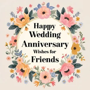 Read more about the article Happy Wedding Anniversary Wishes for Friends: 90+ Heartfelt Messages to Celebrate Their Love 🎉