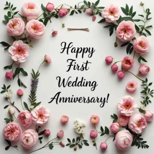 Read more about the article Happy First Wedding Anniversary: Sweet Wishes to Celebrate One Year of Love 🎉