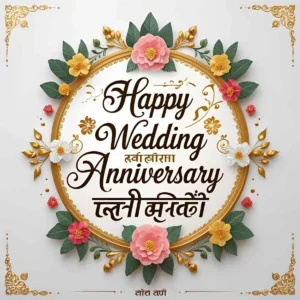 Read more about the article Happy Wedding Anniversary in Marathi: Sweet Messages to Celebrate Love 🎉