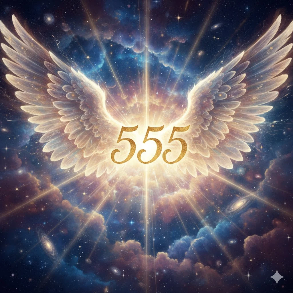 You are currently viewing 555 Angel Number Meaning (2025): Spiritual Significance, Love, Twin Flame & Money